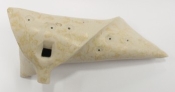 Ocarina made from Ivory stoneware clay with Whitworth ash glaze