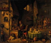 V0017634 An alchemist in his laboratory. Oil painting by a follower o Credit: Wellcome Library, London. Wellcome Images images@wellcome.ac.uk http://wellcomeimages.org An alchemist in his laboratory. Oil painting by a follower of David Teniers the younger. By: David TeniersPublished: - Copyrighted work available under Creative Commons Attribution only licence CC BY 4.0 http://creativecommons.org/licenses/by/4.0/